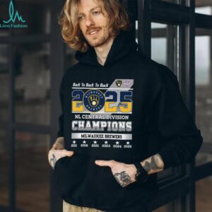 Milwaukee Brewers Nl Central Division Champions 2025 Back To Back To Back T Shirts