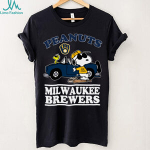Milwaukee Brewers Snoopy Peanuts Car Baseball T Shirt
