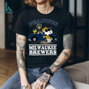 Milwaukee Brewers Snoopy Peanuts Car Baseball T Shirt