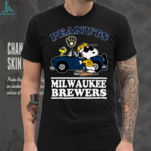 Milwaukee Brewers Snoopy Peanuts Car Baseball T Shirt