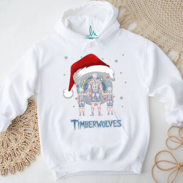 Minnesota Timberwolves Christmas Family Shirt – Custom NBA Fan Tee – Personalized Name & Number Dad Gift for Holiday & Game Day