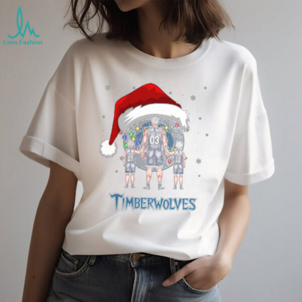 Minnesota Timberwolves Christmas Family Shirt – Custom NBA Fan Tee – Personalized Name & Number Dad Gift for Holiday & Game Day
