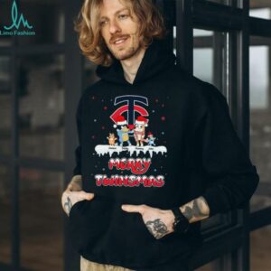 Minnesota Twins Bluey Family Christmas Shirt – Personalized MLB Fan Tee – Custom Name Holiday Baseball Gift Matching Outfit