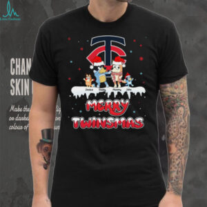 Minnesota Twins Bluey Family Christmas Shirt – Personalized MLB Fan Tee – Custom Name Holiday Baseball Gift Matching Outfit