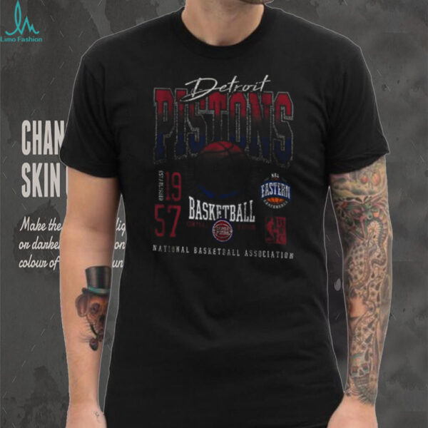 Mitchell and Ness Detroit Pistons Youth Black B Ball Short Sleeve T Shirt