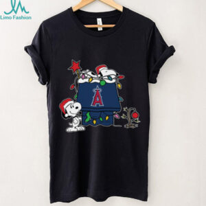 Mlb X Snoopy Merch Los Angeles Angels Christmas Snoopy Doghouse Hoodie