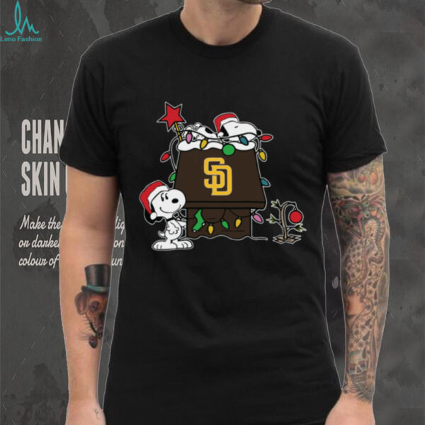 Mlb X Snoopy Merch San Diego Padres Christmas Snoopy Doghouse Hoodie