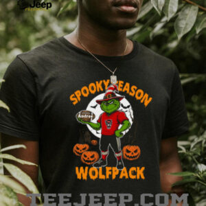 NC State Wolfpack Spooky Season Shirt – Personalized NCAA Football Tee – Grinch Halloween Custom Name Outfit