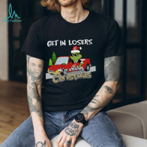 Navy Midshipmen Grinch Christmas T Shirt Get In Losers We’re Stealing Christmas Holiday Tee