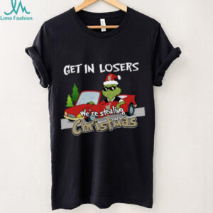 Navy Midshipmen Grinch Christmas T Shirt Get In Losers We’re Stealing Christmas Holiday Tee