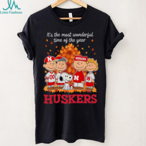 Nebraska Cornhuskers x Peanuts Fall T Shirt It’s the Most Wonderful Time of the Year