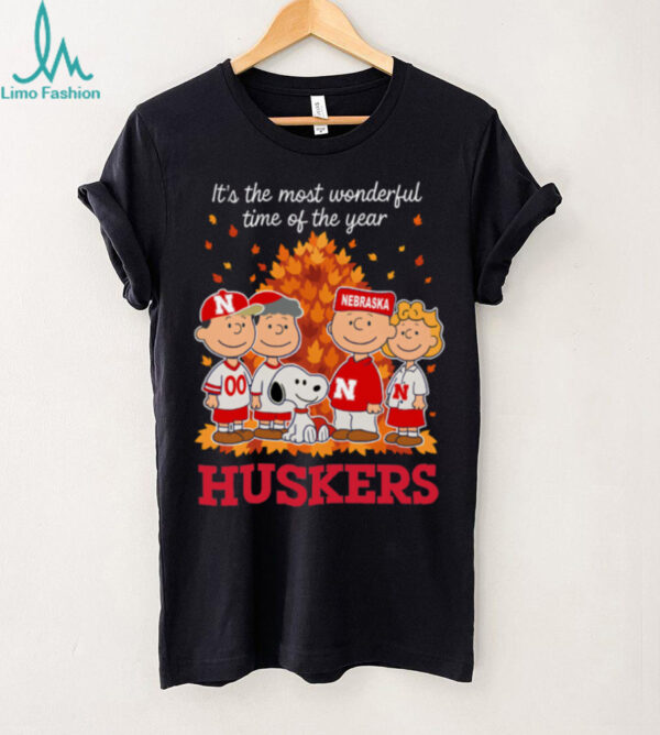 Nebraska Cornhuskers x Peanuts Fall T Shirt It’s the Most Wonderful Time of the Year