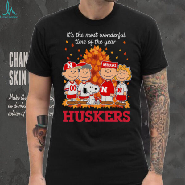 Nebraska Cornhuskers x Peanuts Fall T Shirt It’s the Most Wonderful Time of the Year