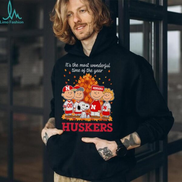 Nebraska Cornhuskers x Peanuts Fall T Shirt It’s the Most Wonderful Time of the Year