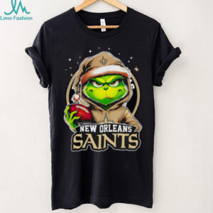 New Orleans X Grinch Wearing Santa Hat Merry Christmas 2025 Shirt