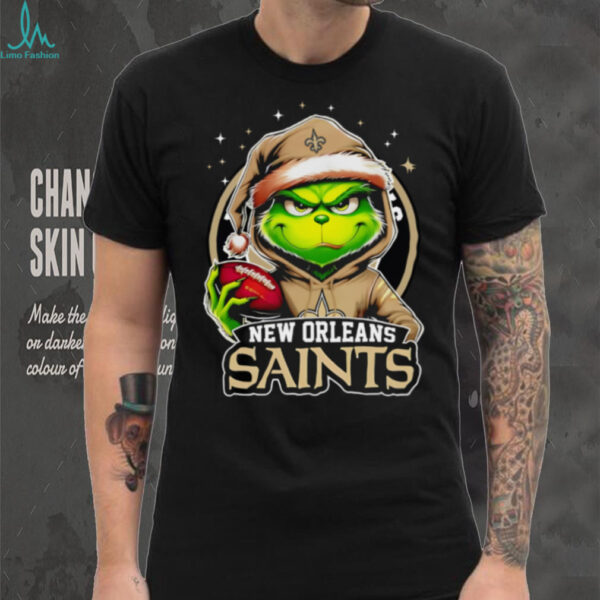 New Orleans X Grinch Wearing Santa Hat Merry Christmas 2025 Shirt