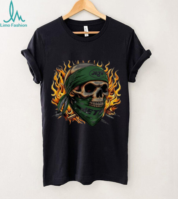 New York Jets Skull Flames Tee