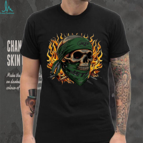 New York Jets Skull Flames Tee