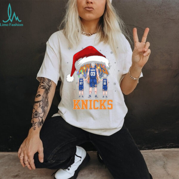 New York Knicks Family Christmas Shirt – Personalized NBA Fan Tee – Custom Name & Number Holiday Gift for Dad & Kids