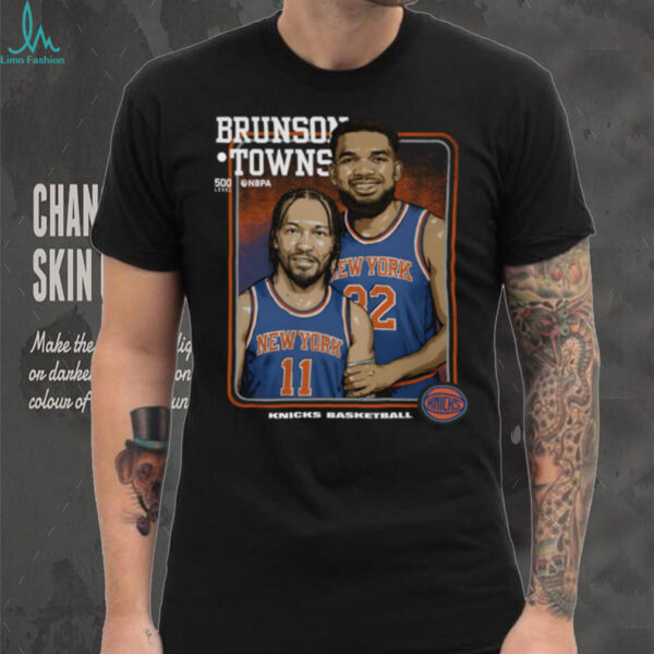 New York Knicks Step Brothers Jalen Brunson Karl Anthony Towns Basketball Shirt