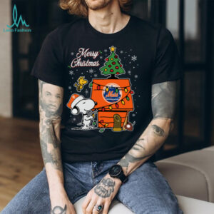 New York Mets Merry Christmas Snoopy Baby T Shirt Holiday Baseball Tee