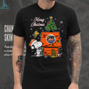 New York Mets Merry Christmas Snoopy Baby T Shirt Holiday Baseball Tee
