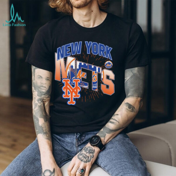 New York Mets Royal Burst Logo Baseball  Shirt