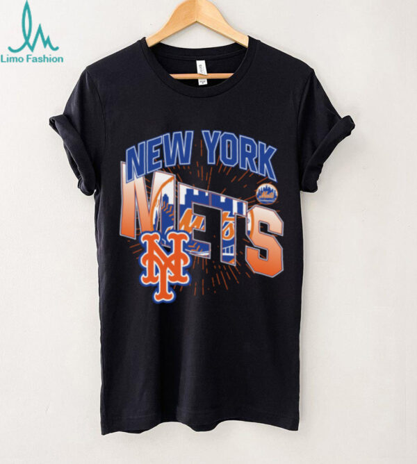 New York Mets Royal Burst Logo Baseball  Shirt