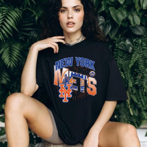 New York Mets Royal Burst Logo Baseball  Shirt