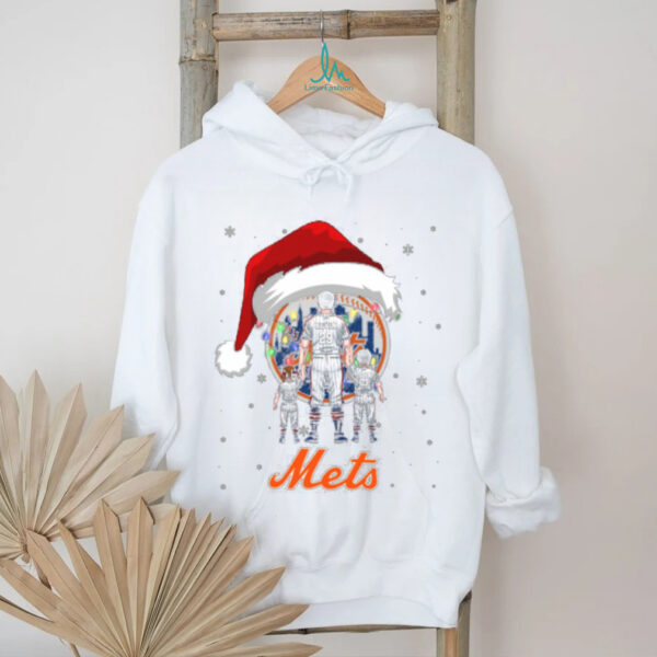 New York Mets Santa Christmas Lights Family Tee – Custom MLB Fan Shirt – Personalized Holiday Baseball Outfit & Gift for Fans