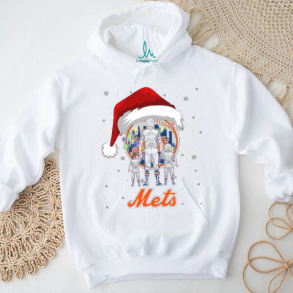 New York Mets Santa Christmas Lights Family Tee – Custom MLB Fan Shirt – Personalized Holiday Baseball Outfit & Gift for Fans