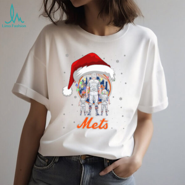 New York Mets Santa Christmas Lights Family Tee – Custom MLB Fan Shirt – Personalized Holiday Baseball Outfit & Gift for Fans