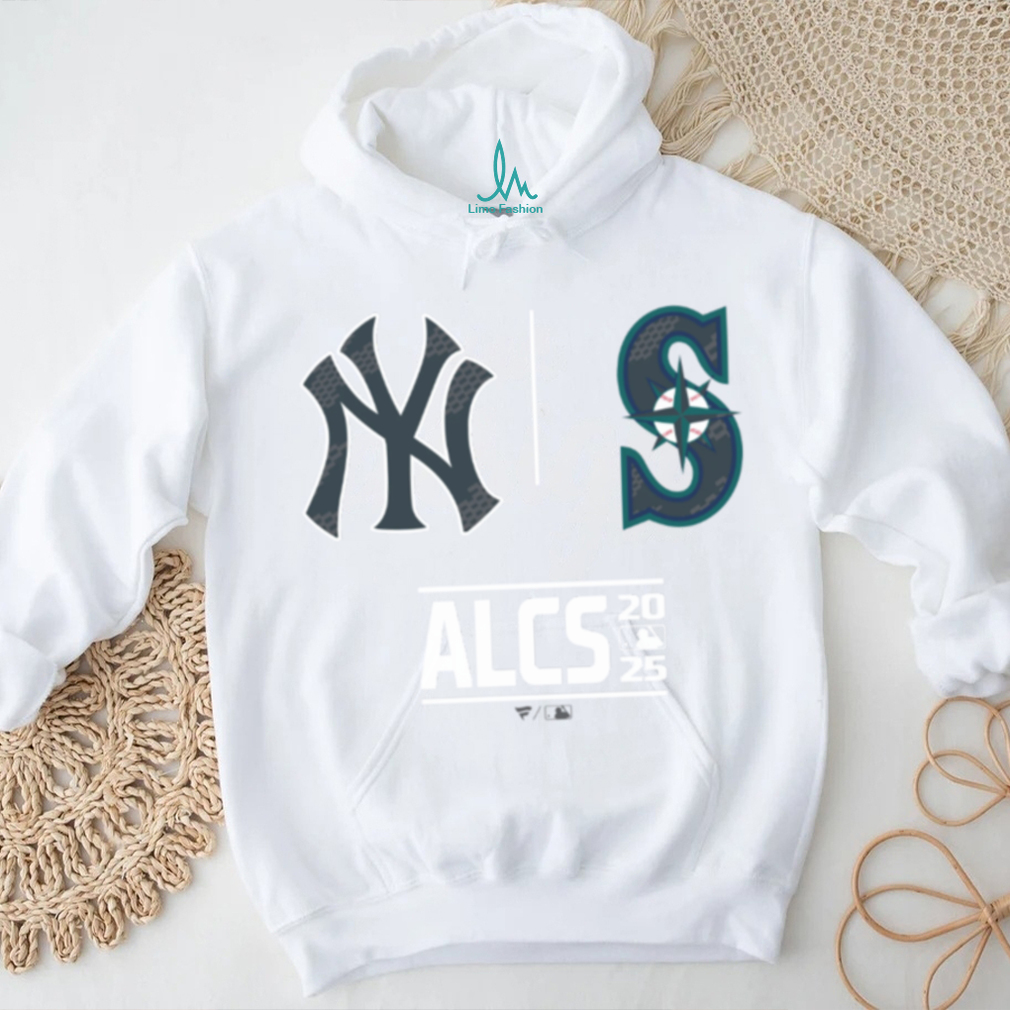 New York Yankees vs Seattle Mariners 2025 MLB ALCS Batters Box Matchup T Shirt New York Yankees vs Seattle Mariners 2025 MLB ALCS Batters Box Matchup T Shirt