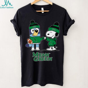 North Texas Mean Green x Snoopy Bluey Christmas Football NCAA TShirt