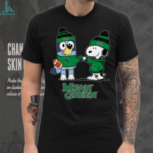 North Texas Mean Green x Snoopy Bluey Christmas Football NCAA TShirt