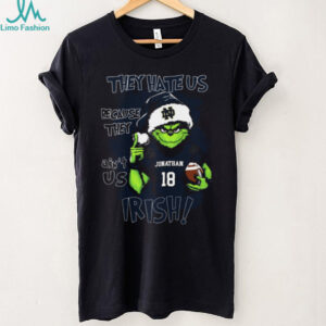 Notre Dame Fighting Irish Custom Name Grinch Tee – NCAA Football Christmas Shirt – Holiday Gift “They Hate Us Because They Ain’t Us”