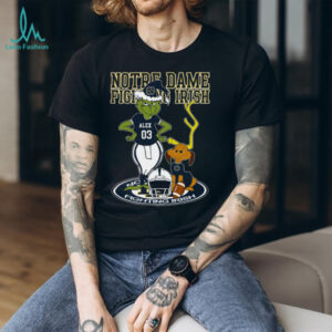Notre Dame Fighting Irish Grinch with Dog Shirt – Custom Name NCAA Football Tee – Holiday Outfit & Personalized Gift for Fans
