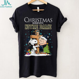 Notre Dame Fighting Irish Snoopy Christmas Shirt Charlie Brown Holiday Football Tee