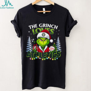 Oakland Athletics Grinch Christmas MLB Family Gift with Names Shirt