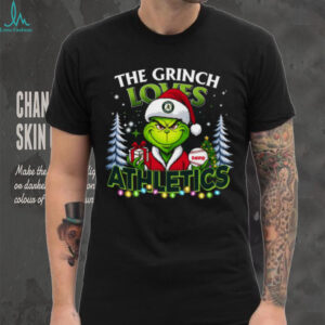 Oakland Athletics Grinch Christmas MLB Family Gift with Names Shirt