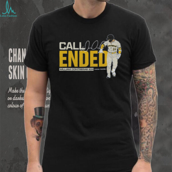 Official Call Ended William Contreras Call Ended MLB Slash Line Signature t shirt