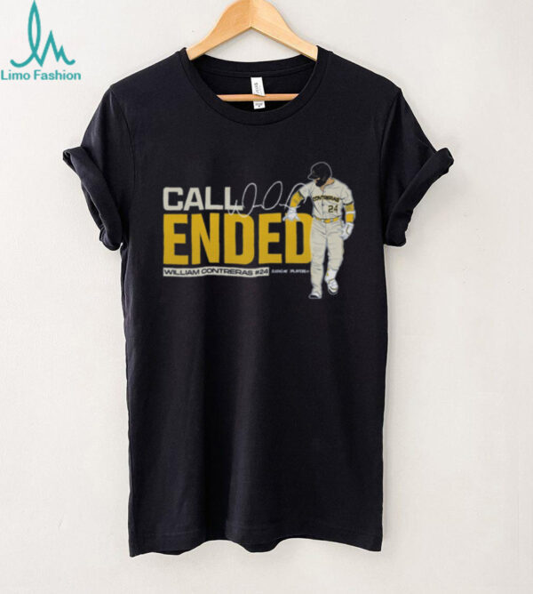 Official Call Ended William Contreras Call Ended MLB Slash Line Signature t shirt