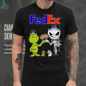 Official FedEx Merch Grinch And Jack Skellington Fist Bump FedEx Halloween Hoodie