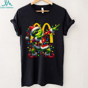 Official Grinch Santa Dabbing Mcdonalds Merry Christmas Shirt