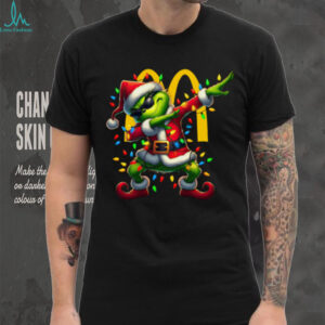 Official Grinch Santa Dabbing Mcdonalds Merry Christmas Shirt