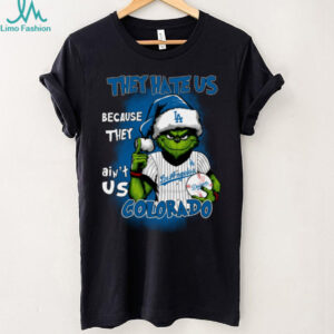 Official Grinch X They Hate Us Because They Ain'T Us Los Angeles Dodgers T Shirt