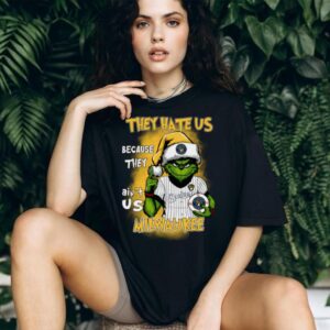 Official Grinch X They Hate Us Because They Ain'T Us Milwaukee Brewers T Shirt