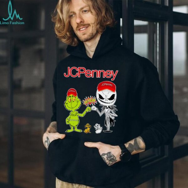 Official JCPenney Merch Grinch And Jack Skellington Fist Bump JCPenney Halloween Hoodie