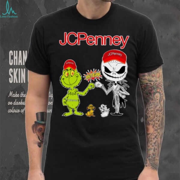 Official JCPenney Merch Grinch And Jack Skellington Fist Bump JCPenney Halloween Hoodie