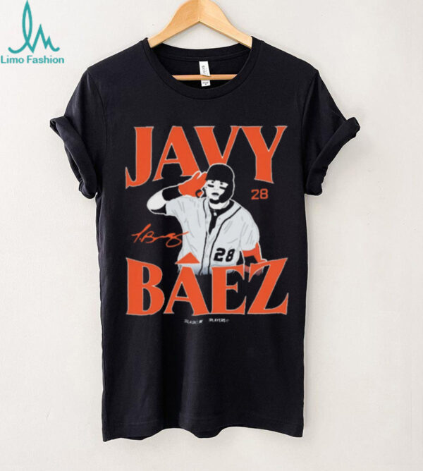Official Javy Báez Javier Báez Detroit Tigers MLB Slash Line Signature t shirt